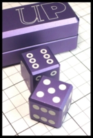 Dice : Dice - Metal Dice - Gravity Dice Purple with White Numerals - Dark Ages